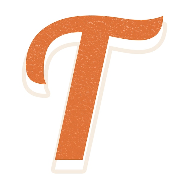 T letter vintage font lettering alphabet