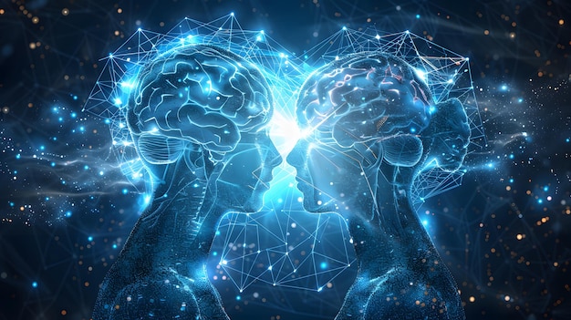 Telepathic social network thoughts connecting visually style