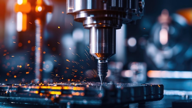 The CNC milling machine cutting the plastic parts with solid ball endmill tool