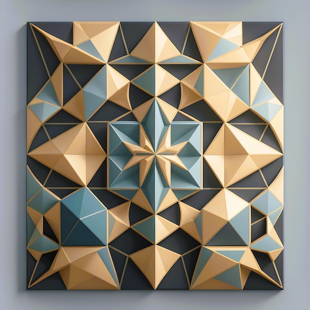 The realm of geometric shapes with perfectly symmetrical angles and patterns