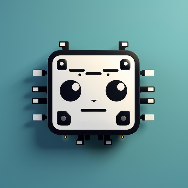 there is a robot with eyes and a face on it generative ai