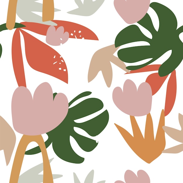 Tropical png seamless pattern transparent background