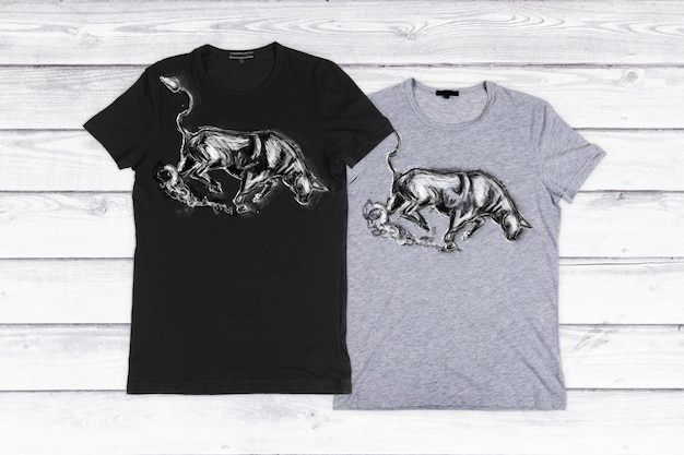 Tshirts with bull print