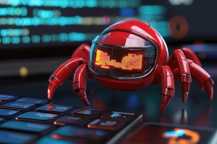 Fotoğraf ultra quality image of concept of hacking or programming code bug search high detail 8k