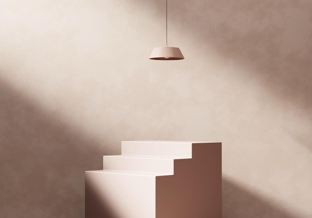 Ürün Sergileme Vitrini için Soyut Minimal Modern Podyum Platformu 3D Render