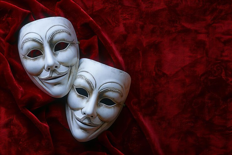 üzerinde mask yazan beyaz maskeli kırmızı bir kumaş