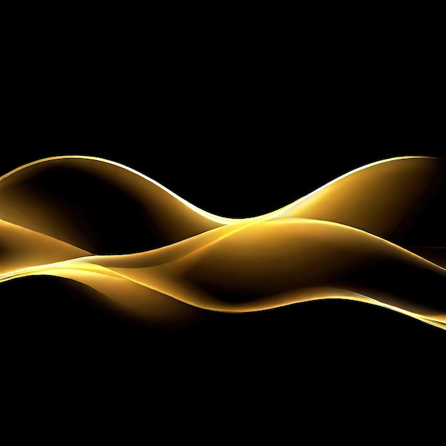 Vector wave lines smooth flowing dynamic gold gradient light