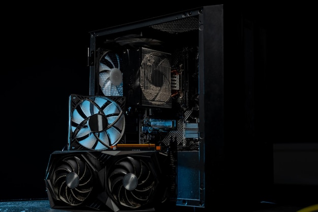 Very dirty personal computer in dust computer overheating