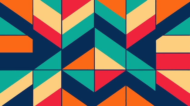 Vintage Retro design colorful digital art featuring vibrant colors geometric shapes and abstract pat