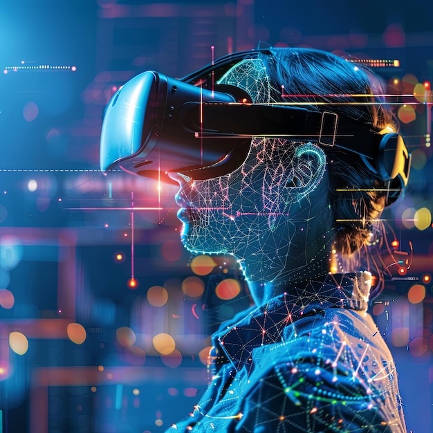 VR ve AR gözlükleri kullanan bir kişi