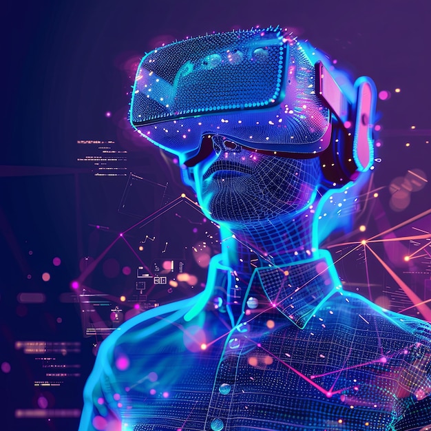 VR ve AR gözlükleri kullanan bir kişi