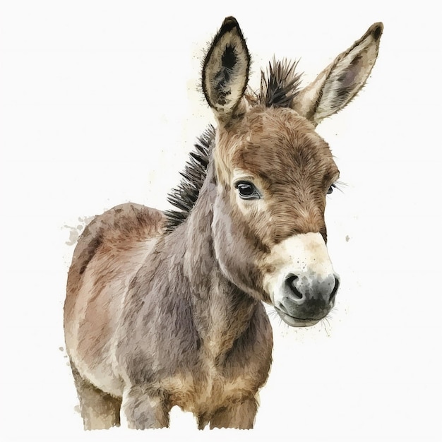 Watercolor Donkey