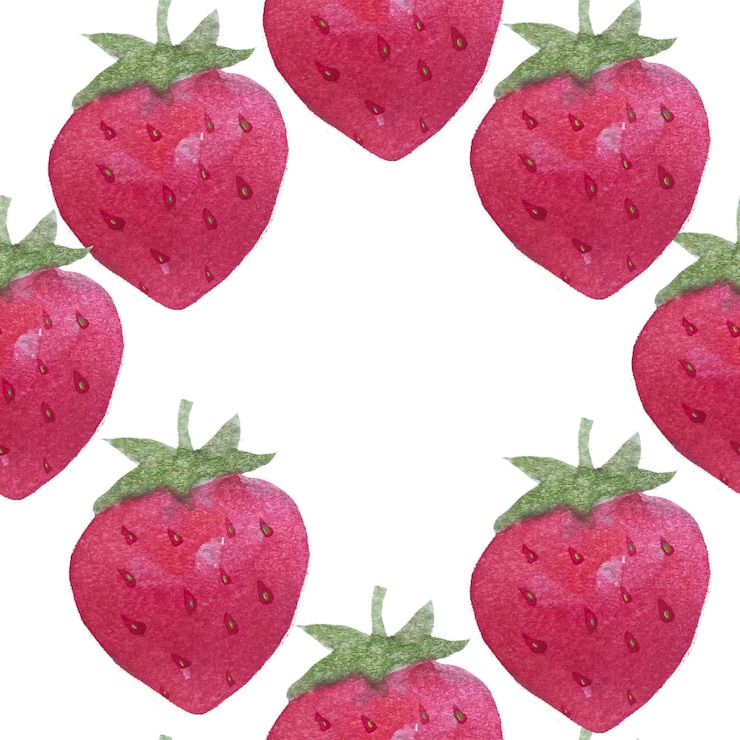 Fotoğraf watercolor strawberry rhombus seamless pattern isolated on white