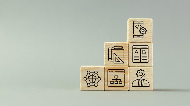 Web application development network product coding work concept