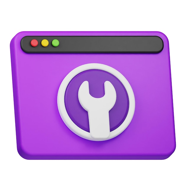 website service 3d icon isolated on the white background