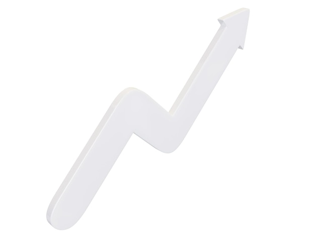 White arrow lightning 3d render