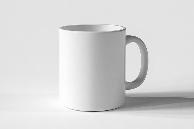 white ceramic mug on white background