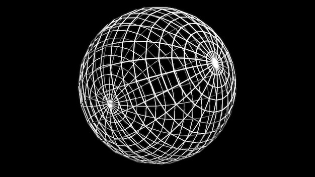 White wireframe sphere
