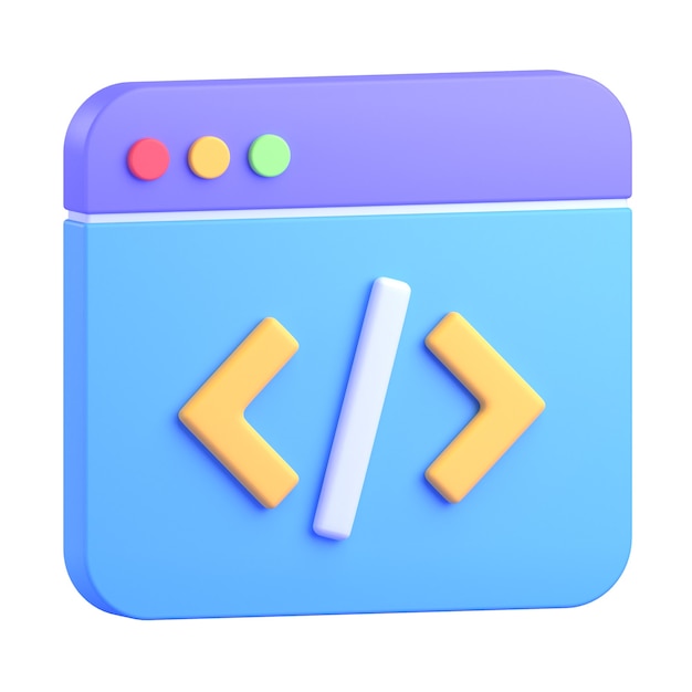 Windows programming code 3D icon