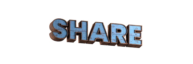 word 3d rusted metal textured letters