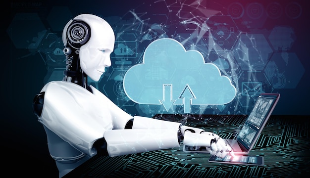 xai ai robot using cloud computing technology to store data on online server