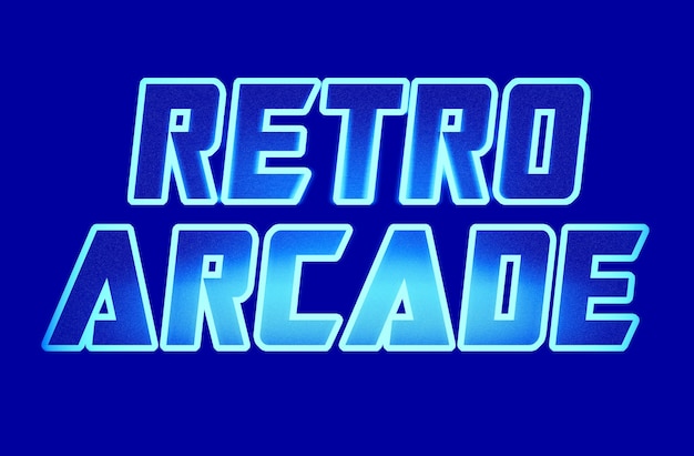 Yatay mavi retro arcade metin illüstrasyon arka planı