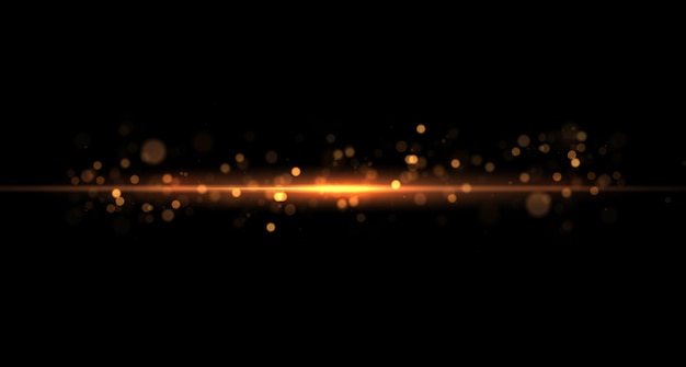 yellow line light effect golden glowing neon lines the golden glow of dust and glare
