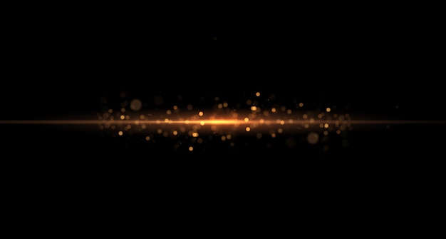 yellow line light effect golden glowing neon lines the golden glow of dust and glare