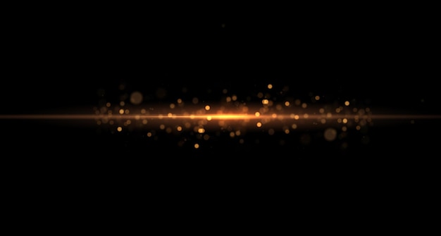 yellow line light effect golden glowing neon lines the golden glow of dust and glare