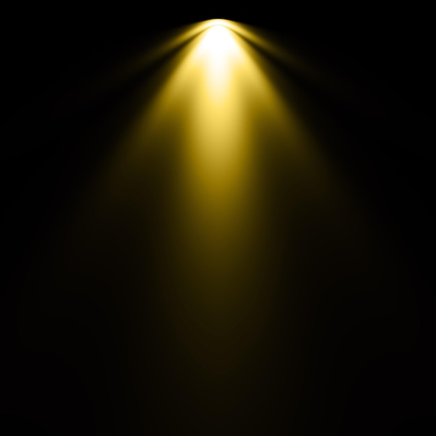 yellow spotlight of lighting with black background