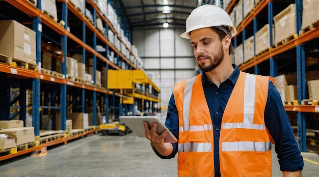 Young caucasian worker showing shelves to his african