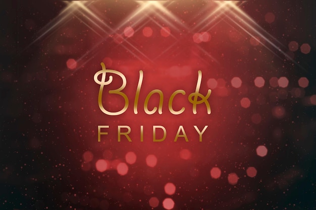 Young Woman Shopping Online on Black Friday Background 110