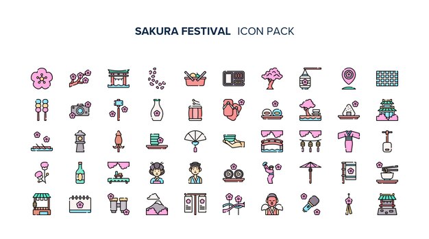 Festival di sakura Icone Premium