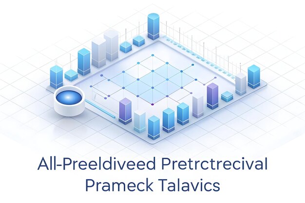3d ai powered predictive analytics frame concept with data graphs and algorithmic patterns for preci