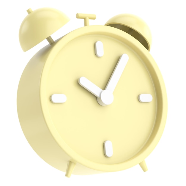 3D alarm clock 3D illustration