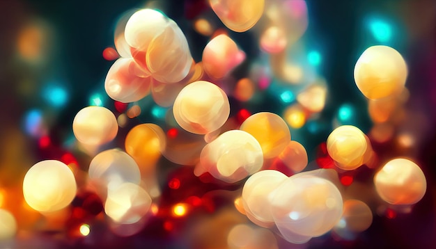 3D art white blur abstract background bokeh christmas blurred beautiful shiny Christmas lights