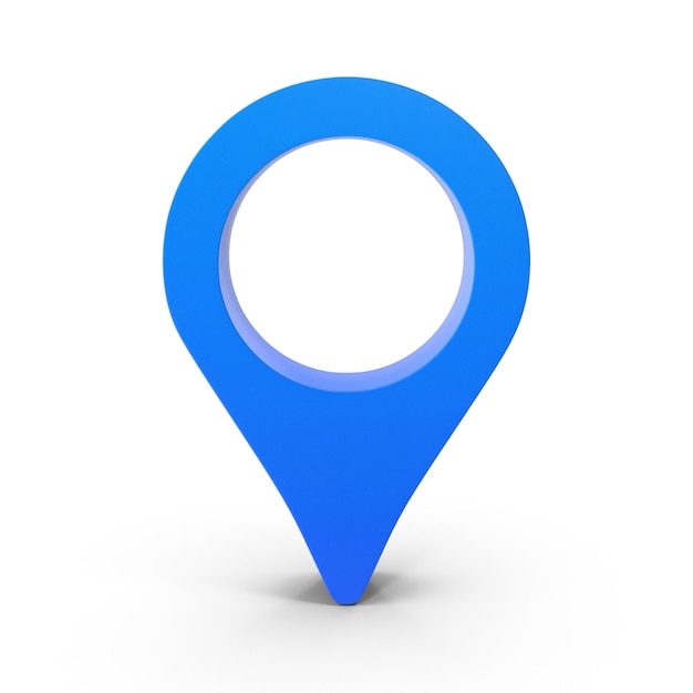 3D Blue Map Pointer Location Map Icon Blue Texture Blue location pin or navigation Web location