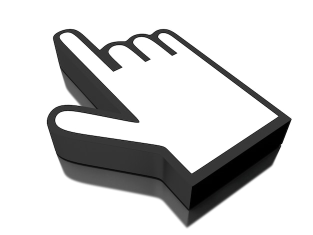 3d Computer mouse hand cursor 