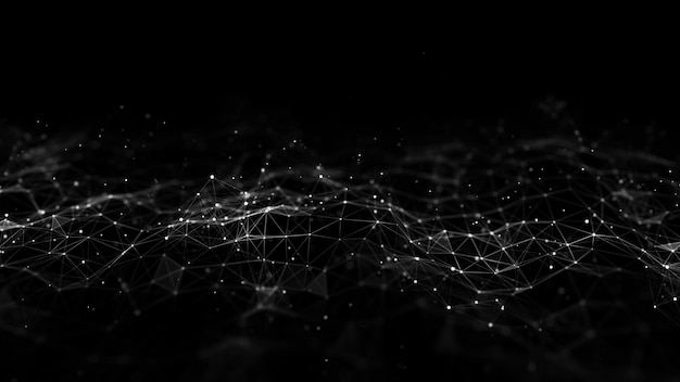 3D digitaalinen dynaaminen aalto. Virtaava digitaalinen rakenne. Turvallinen kyberturvallisuusdatayhteys. Kyberteknologian tausta