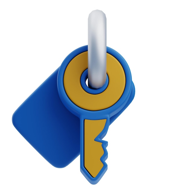 3D Hotel Room Key Illustration