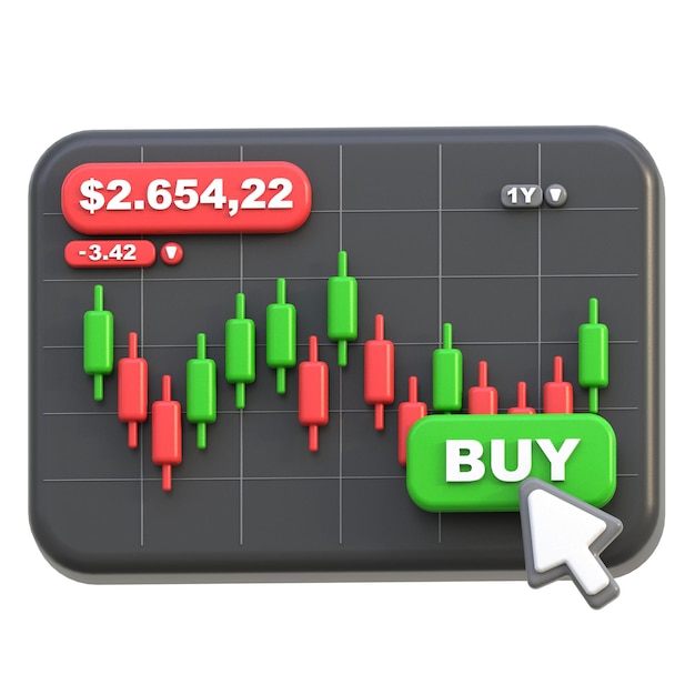 3d icon buy stock 3d illustration 3d element 3d rendering graphic elements design element