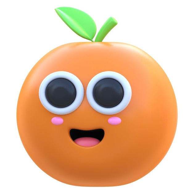 3d icon orange fruit 3d illustration 3d element 3d rendering graphic elements design element