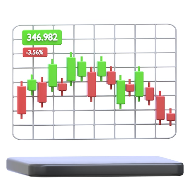 3d icon stock market 3d illustration 3d element 3d rendering graphic elements design element