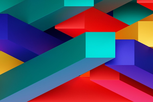 3d illustration of a colorful stripes Geometric stripes similar to waves Abstract glowing crossing lines pattern