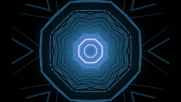 3d illustration of geometric tunnel in shape of circle