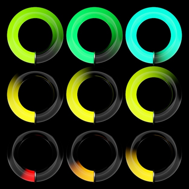 3d illustration round control panel icon High risk concept on measuring instruments Efficiency scale