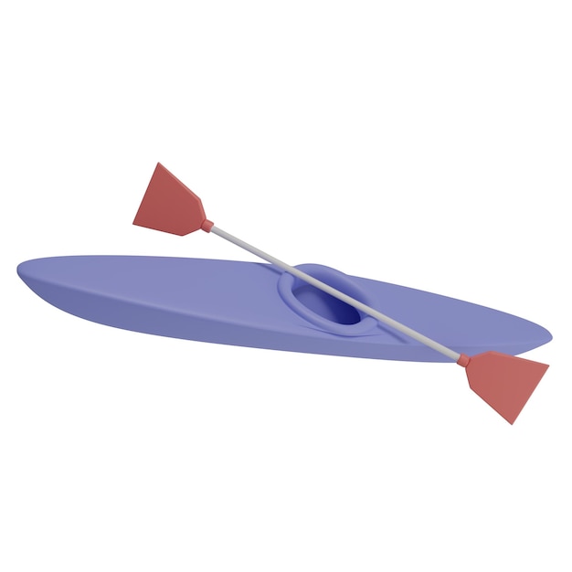 3d kayak isolated icon illustration render
