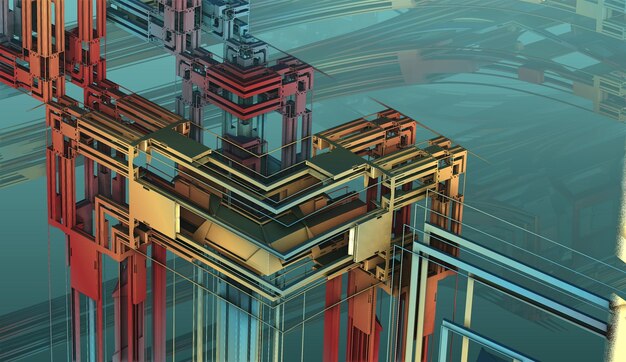 3D-kuvitus kauniista äärettömästä matemaattisesta Mandelbrot-joukon fraktaalista