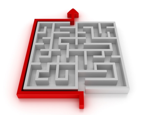 3D Maze with Arrow Path