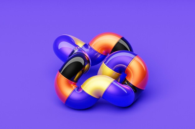 3D multicolor geometric shapes Abstract design elements Dynamic abctract pattern 3D illustration
